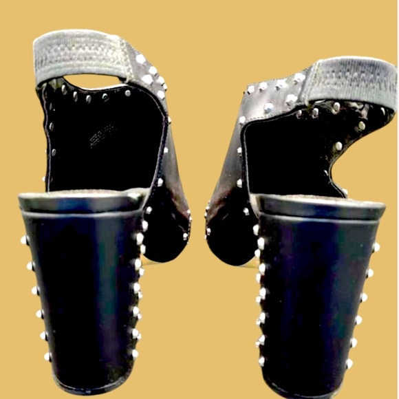 MICHAEL Michael Kors Black luxe leather Block/Chunky Heels Size 6.5 - Picture 4 of 5